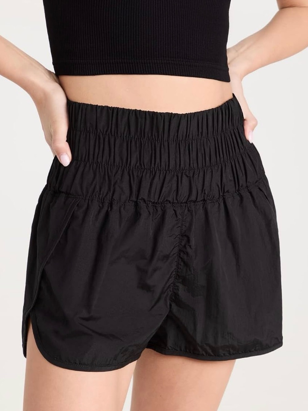 FP Movement by Free People Black High-Waist The Way Home Athletic Shorts